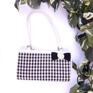 Vintage Y2K 90s Gingham Handbag Shoulder Bag Baguette